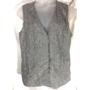 Orvis Button Down Vest Size M (10/12) 100% Linen